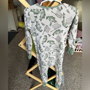Caden Lane Green Fish Print Pajama Set